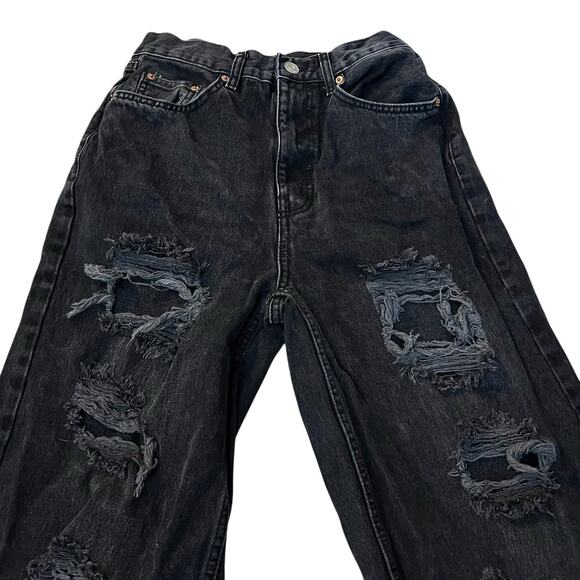 Urban Outfitters BDG High Rise Baggy Jeans Size 28 Distressed Ripped Black - Picture 2 of 11